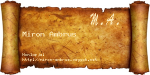 Miron Ambrus névjegykártya